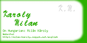 karoly milan business card