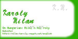 karoly milan business card